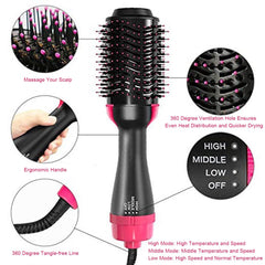 One-Step Professional Hair Styler – Curler, Straightener & Dryer in a Hot Air Brush
