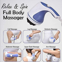 Best - RFV1 Relax Spin Tone Body Full Body Massager Electric Machine with 3 Massage Heads for Pain Relief and Relaxation, For Back, Leg & Foot,Blue