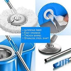 360° Rotating Head Mop with Bucket – Deep-Cleaning Microfiber Magic Mop