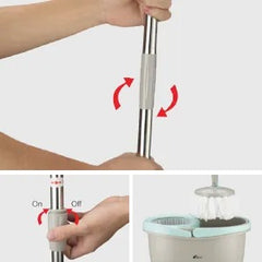360° Rotating Head Mop with Bucket – Deep-Cleaning Microfiber Magic Mop