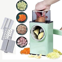 Best quality Rotary Vegetable Slicer - Round Mandoline Slicer, Grater, Shredder Salad Maker - Large Feed Port - Suction Base - Cutter for Vegetable, Fruit, Cookie, Oreo, Nuts (Plastic)