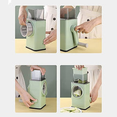 Best quality Rotary Vegetable Slicer - Round Mandoline Slicer, Grater, Shredder Salad Maker - Large Feed Port - Suction Base - Cutter for Vegetable, Fruit, Cookie, Oreo, Nuts (Plastic)
