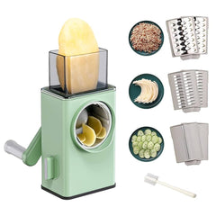 Best quality Rotary Vegetable Slicer - Round Mandoline Slicer, Grater, Shredder Salad Maker - Large Feed Port - Suction Base - Cutter for Vegetable, Fruit, Cookie, Oreo, Nuts (Plastic)