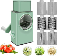 Best quality Rotary Vegetable Slicer - Round Mandoline Slicer, Grater, Shredder Salad Maker - Large Feed Port - Suction Base - Cutter for Vegetable, Fruit, Cookie, Oreo, Nuts (Plastic)