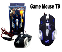 T9 Optical Gaming Mouse – RGB LED, 3200DPI, USB Wired, Ergonomic Design