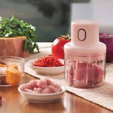 250ml Pink USB Wireless Electric Garlic Masher – Sturdy Press Mincer & Vegetable Chopper