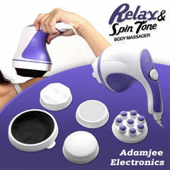 Best - RFV1 Relax Spin Tone Body Full Body Massager Electric Machine with 3 Massage Heads for Pain Relief and Relaxation, For Back, Leg & Foot,Blue