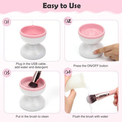 Electric Makeup Brush Cleaner Machine – USB Powered & Gentle Deep Clean