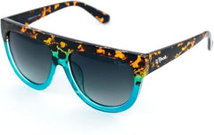 Gradient Oversized Square Sunglasses – Tortoiseshell & Aqua Blue