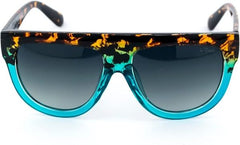 Gradient Oversized Square Sunglasses – Tortoiseshell & Aqua Blue