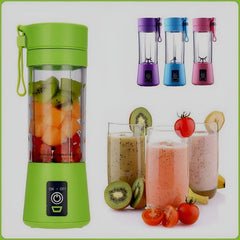 Portable Mini Juicer Blender – 6-Blade Rechargeable Outdoor Juicing Cup (380ml, Random Color)