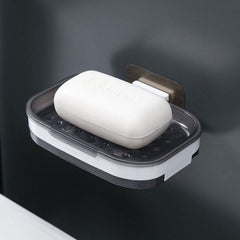 Wall Mounted Soap Holder with Draining Tray – Space-Saving Rack for Bathroom, Kitchen & Shower