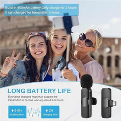 K9 Wireless Dual Microphone Set / Crystal Clear Audio for Creators & Professionals