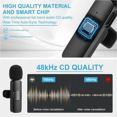 K9 Wireless Dual Microphone Set / Crystal Clear Audio for Creators & Professionals